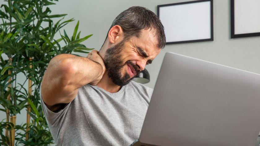 Neck pain while working on lap