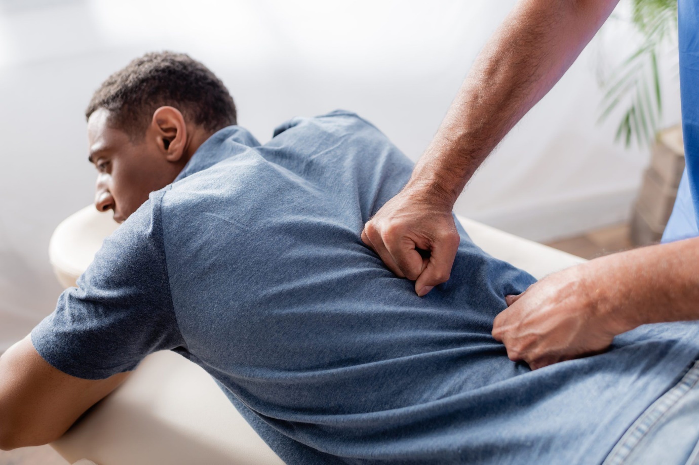 man getting back massage